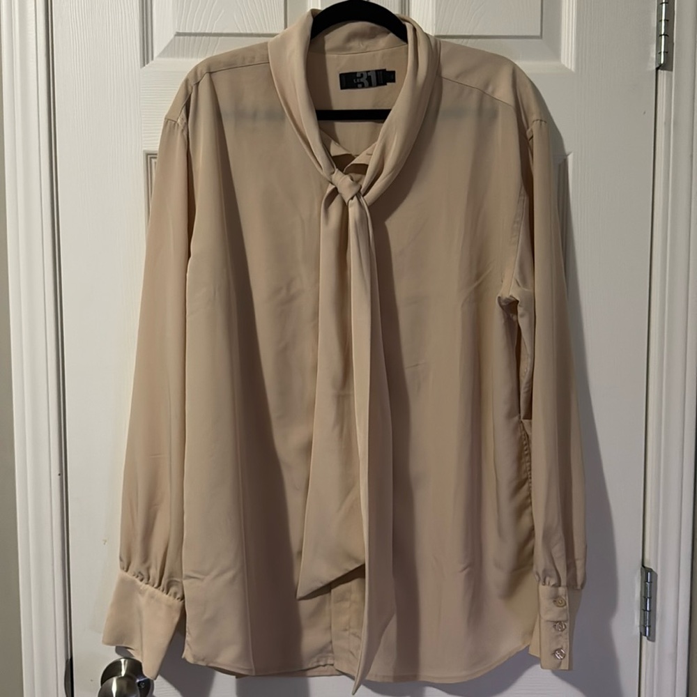 Simons Tie-neck long sleeve shirt